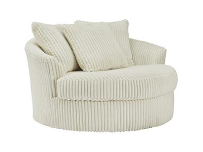 Signature Design by Ashley Lindyn Oversized Swivel Accent Chair in Ivory - 2110421