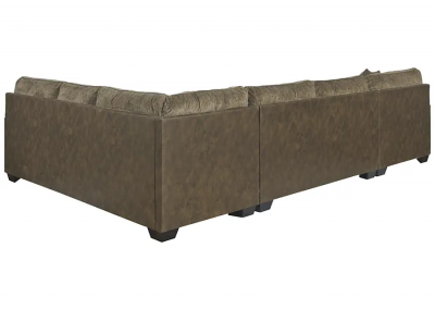 Ashley Abalone 3 Piece Left Facing Sectional in Chocolate - Abalone Sectional (Left)