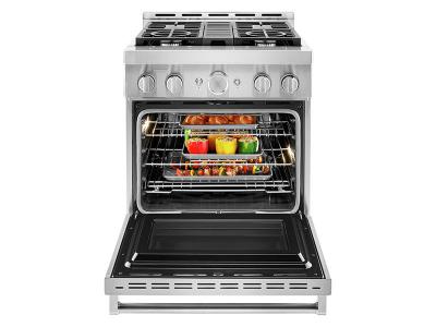 30" KithcenAid 4.1 Cu. Ft. Smart Commercial-Style Gas Range With 4 Burners - KFGC500JSS