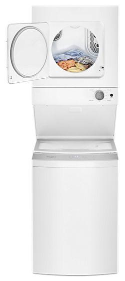 24" Whirlpool 1.8 Cu. Ft. I.E.C. Electric Stacked Laundry Center With 6 Wash Cycles And AutoDry - YWET4024HW