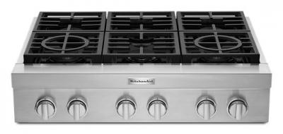 36''  KitchenAid 6-Burner Commercial-Style Gas Rangetop - KCGC506JSS