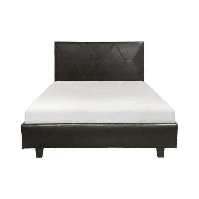 Flamenco Collection Queen Uph Bed in Dark Brown - 1881PU-1