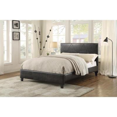 Flamenco Collection Queen Uph Bed in Dark Brown - 1881PU-1