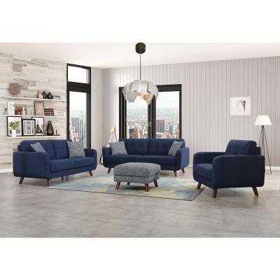 Noma Collection Sofa With Tufted Back Cushions - 9591BL-3