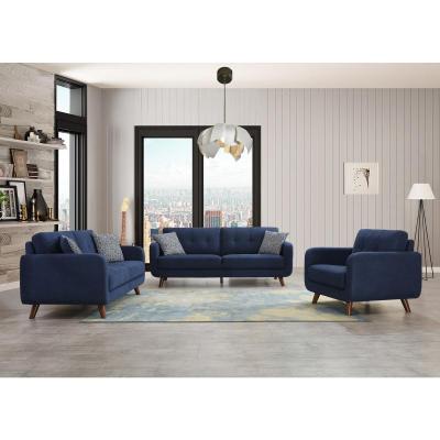 Noma Collection Sofa With Tufted Back Cushions - 9591BL-3