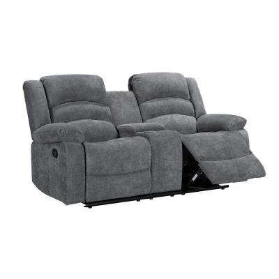 Iris Collection Reclining Loveseat With Center Console - 99989GRY-2C