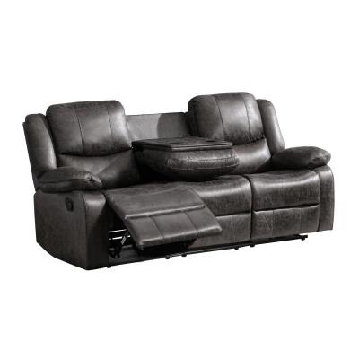 Everett Collection Reclining Sofa With Drop-down Table - 99849GRY-3