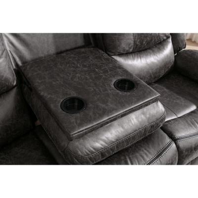 Everett Collection Reclining Sofa With Drop-down Table - 99849GRY-3