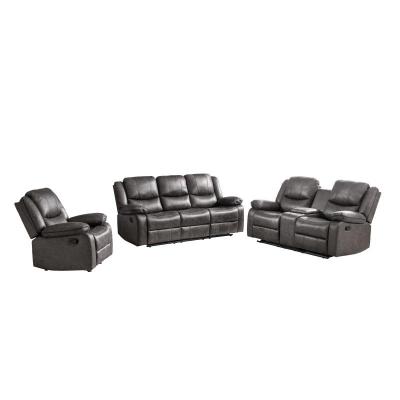 Everett Collection Reclining Sofa With Drop-down Table - 99849GRY-3