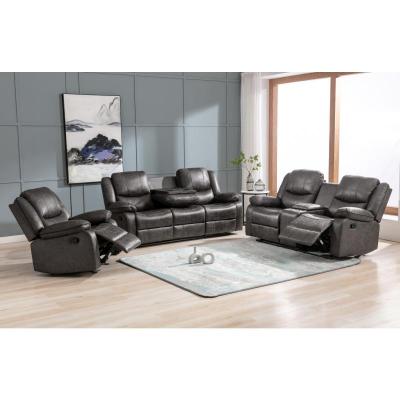 Everett Collection Reclining Sofa With Drop-down Table - 99849GRY-3