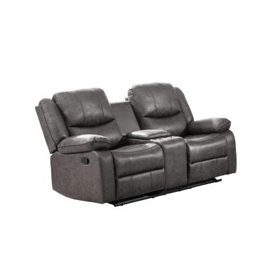 Everett Collection Reclining Glider Loveseat With Center - 99849GRY-2C