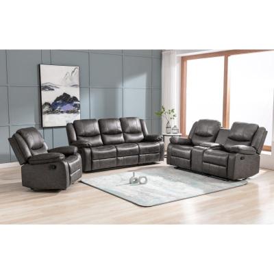 Everett Collection Reclining Glider Loveseat With Center - 99849GRY-2C