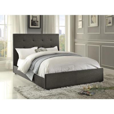 Bronx Collection King Uph Bed in Dark Grey - 1890KN