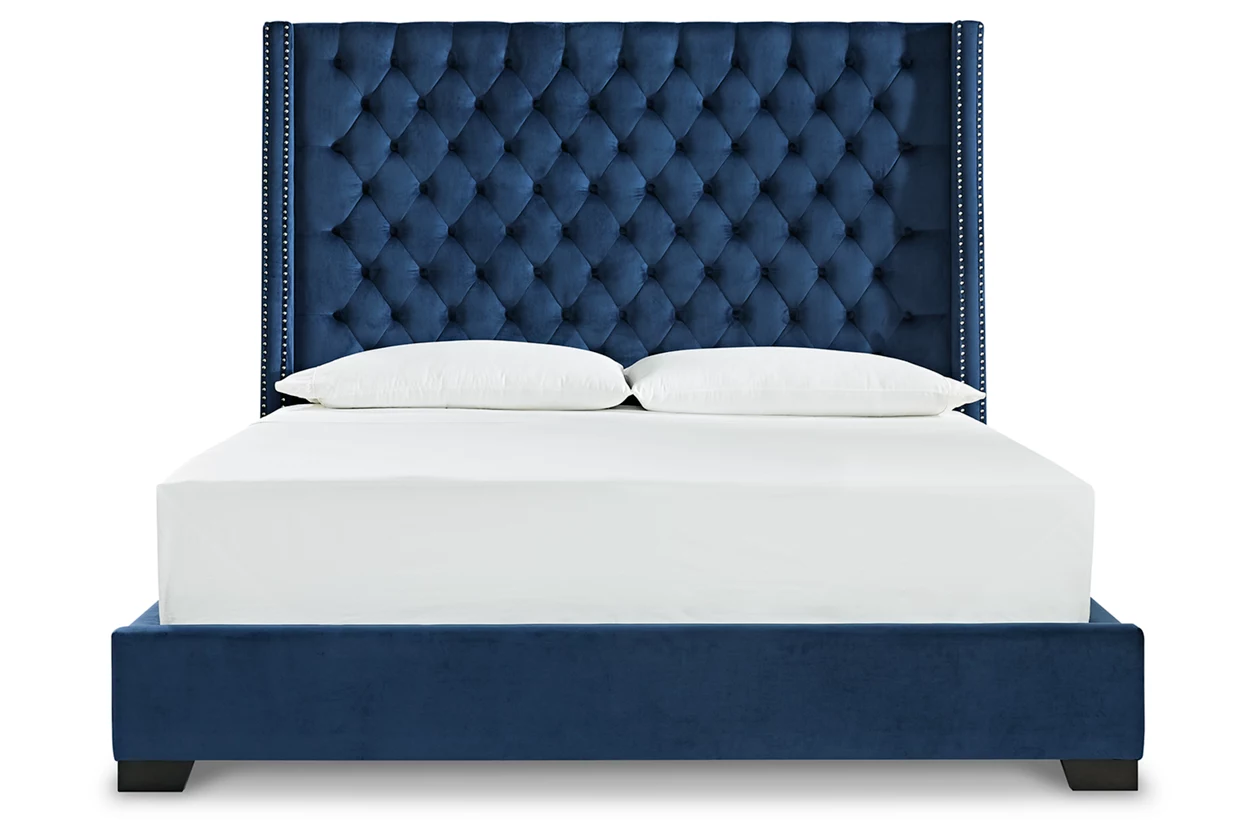 Blue california king store bed frame