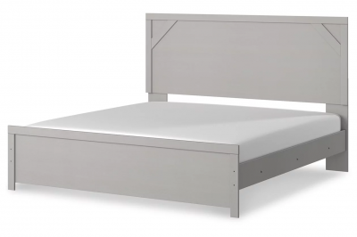 Cottonburg King Panel Bed in Light Gray / White - B1192B3