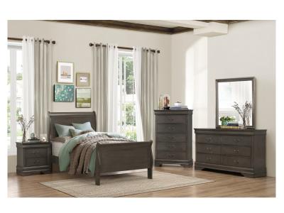 Youth Mayville Collection 7 Piece Twin Bedroom Set In Grey - 2147TSG-K