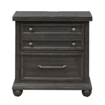 Harvest Home 3-Drawer Night Stand w/ Charging Station - 879-BR61