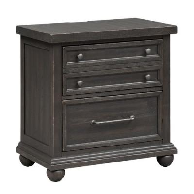 Harvest Home 3-Drawer Night Stand w/ Charging Station - 879-BR61