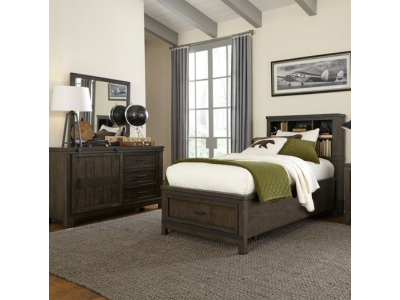 Thornwood Hills 5 Piece Twin Bookcase Bedroom Set - 759-YBR-TBBDM