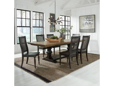 Harvest Home 7 Piece Trestle Table Set - 879-DR-7TRS