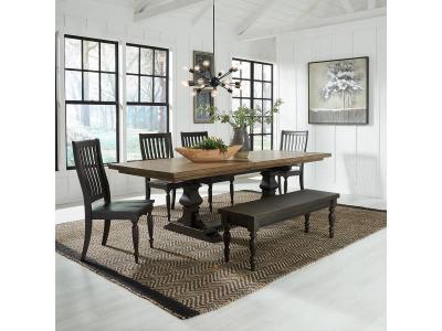 Harvest Home 6 Piece Trestle Dining Set - 879-DR-6TRS