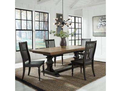 Harvest Home 5 Piece Trestle Dining Set - 879-DR-5TRS