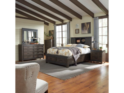 Thornwood Hills 7 Piece King Bookcase Storage Bedroom Set - 759-BR-KBBDMCN