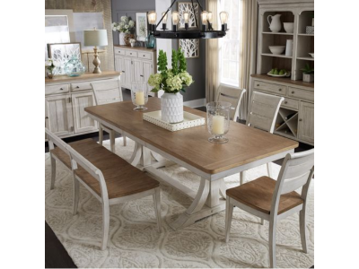 Farmhouse Reimagined 6 Piece Trestle Dining Set - 652-DR-6TRES