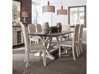 Willowrun 7 Piece Trestle Dining Set - 619-DR-7TRS