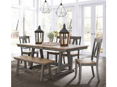 Lindsey Farm 6 Piece Trestle Table Dining Table - 62-CD-6TRS