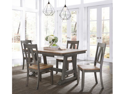 Lindsey Farm 5 Piece Trestle Table Dining Set - 62-CD-5TRS