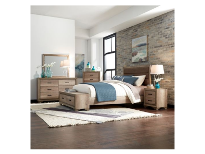 Sun Valley Collection 7 Piece Queen Storage Panel Bedroom Set - 439-BR-QSBDMCN