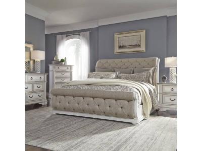 Abbey Park 7 Pc King Upholstered Sleigh Bedroom Set - 520-BR-KUSLDMCN