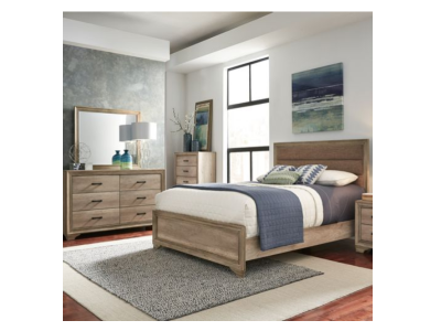 Sun Valley Collection 6 Piece King Upholstered Bedroom Set - 439-BR-KUBDMN