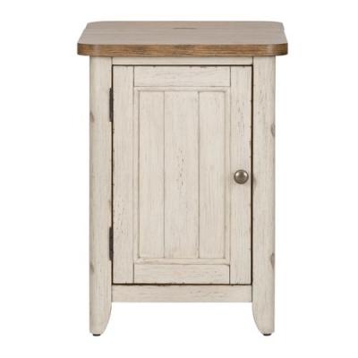 Farmhouse Reimagined Door Chair Side Table w/ Charging Station - 652-OT1022