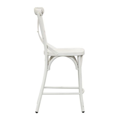 Vintage Back Counter Chair in Antique White - 179-B300524-AW