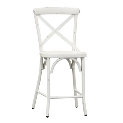 Vintage Back Counter Chair in Antique White - 179-B300524-AW