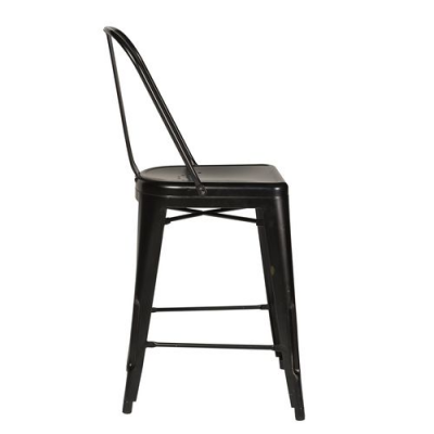 Vintage Bow Back Counter Chair in Black - 179-B350524-B