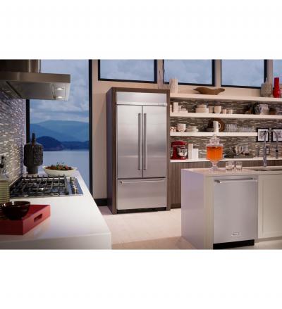 36" KitchenAid 20.8 Cu. Ft. Built In Stainless Steel French Door Refrigerator with Platinum Interior Design - KBFN506EBS