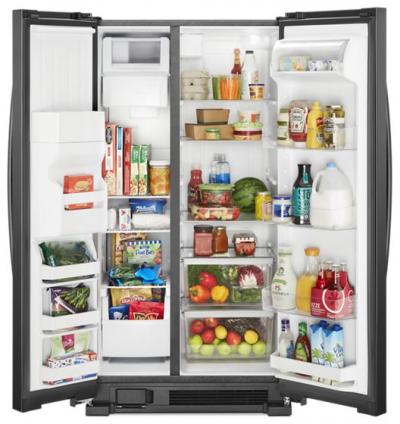 33" Whirlpool 21 Cu. Ft. Side-by-Side Refrigerator in Black  - WRS331SDHB