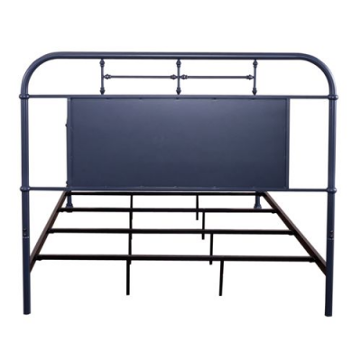 Vintage Queen Metal Bed in Navy - 179-BR13HFR-N