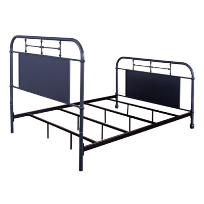 Vintage Queen Metal Bed in Navy - 179-BR13HFR-N