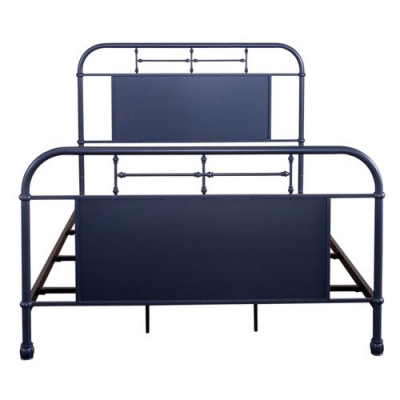 Vintage Queen Metal Bed in Navy - 179-BR13HFR-N