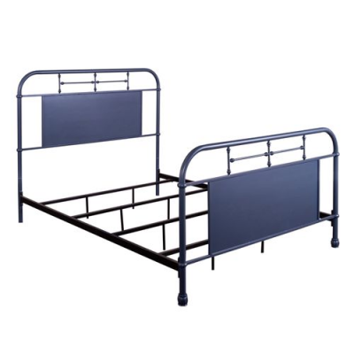 Vintage Queen Metal Bed in Navy - 179-BR13HFR-N