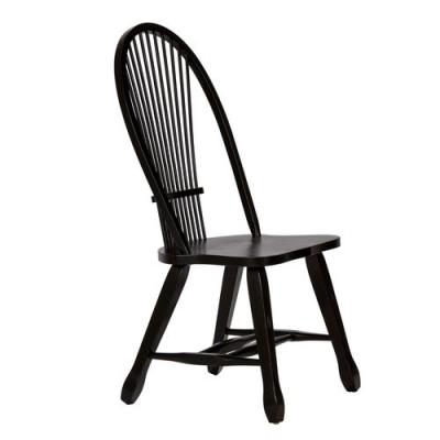 Treasures Sheaf Back Side Chair in Black - 17-C4032