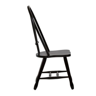 Treasures Sheaf Back Side Chair in Black - 17-C4032