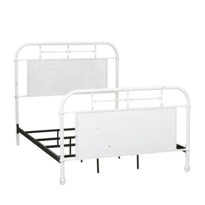 Vintage Full Metal Bed in Antique White - 179-BR17HFR-AW