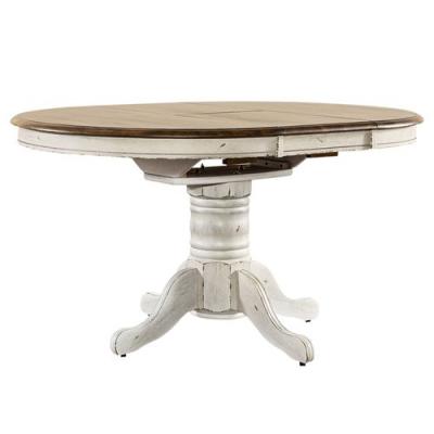 Carolina Crossing Pedestal Table Set in  White - 186W-CD-PED