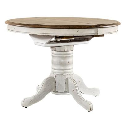 Carolina Crossing Pedestal Table Set in  White - 186W-CD-PED