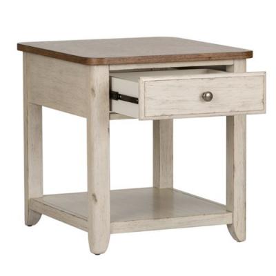 Farmhouse Reimagined End Table with Basket - 652-OT1020